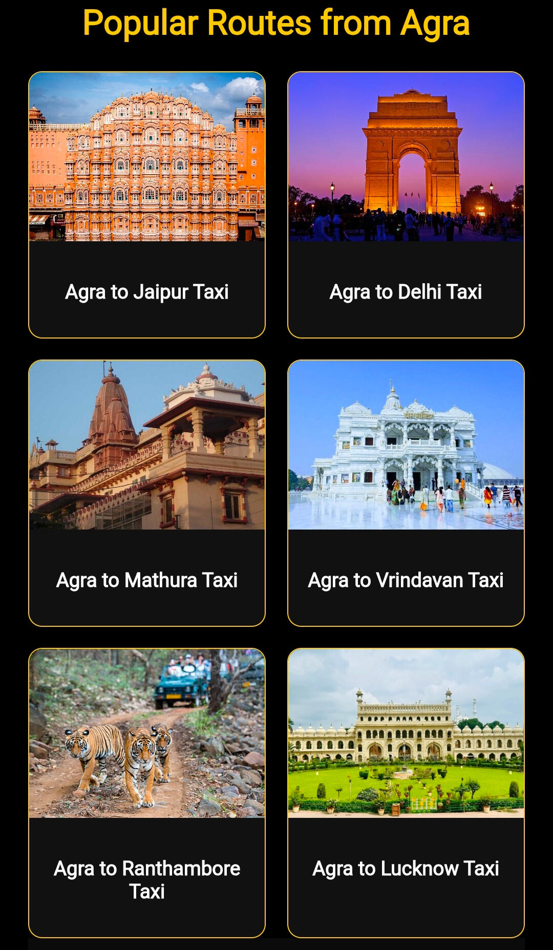 Taxi Service in Agra taxi services in india