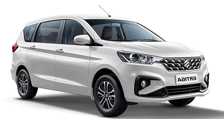 Maruti Suzuki Ertiga white MPV – 6+1 seater ideal for family or group travel.